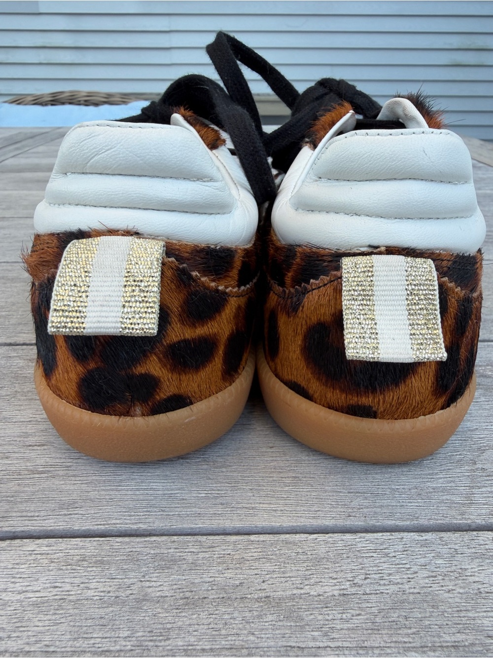Boden Erin Leopard Calf Hair Lace-Up Sneakers - Brown in size 8.5/9 - Picture 5 of 6